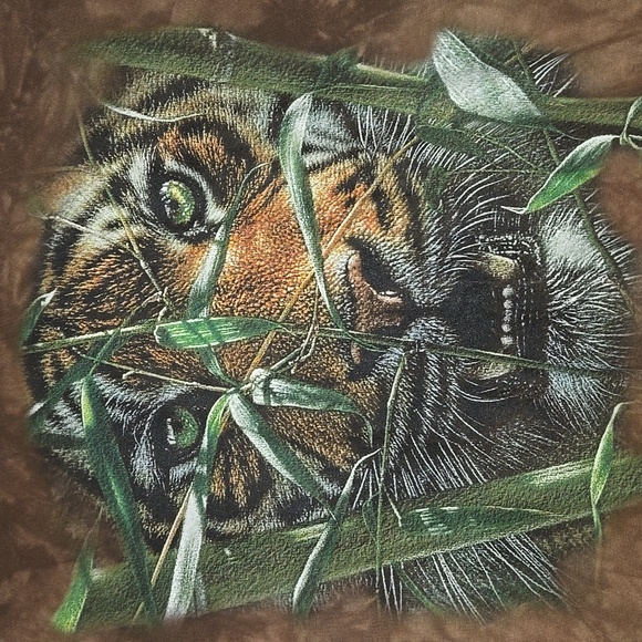 The Mountain Tiger Forrest Nature T Shirt Brown Tie Dye 2xl - Picture 3 of 10